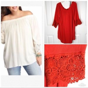 Chelsea & Theodore Off the Shoulder Gauze Blouse